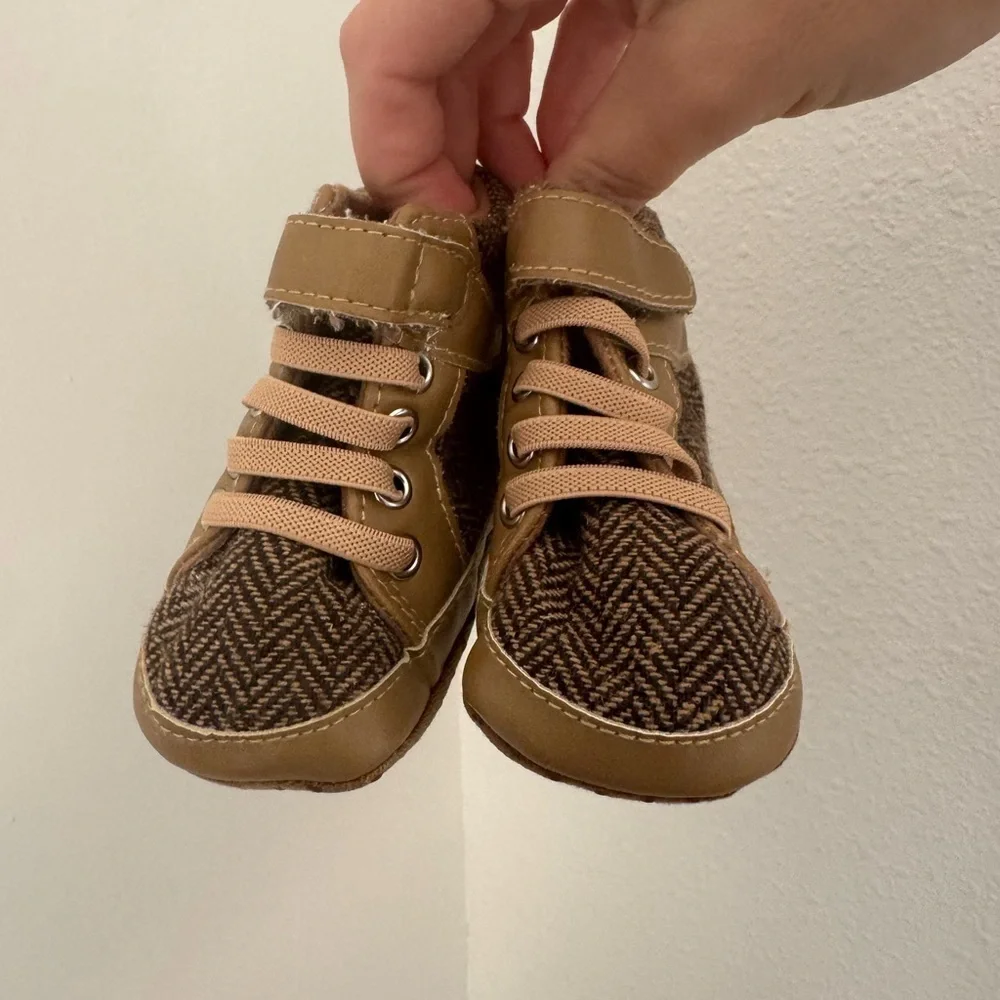 Brown and Tan Kids Shoes